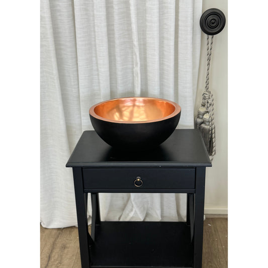 Matt Black Round Copper Bowl