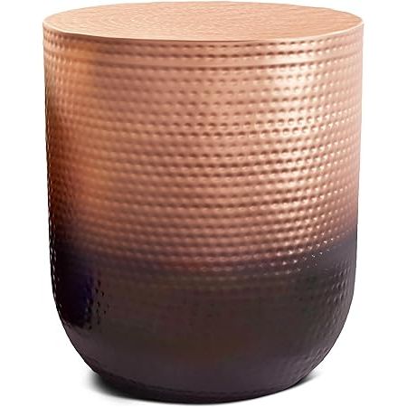 Pure Copper Side Table Antique Hammered