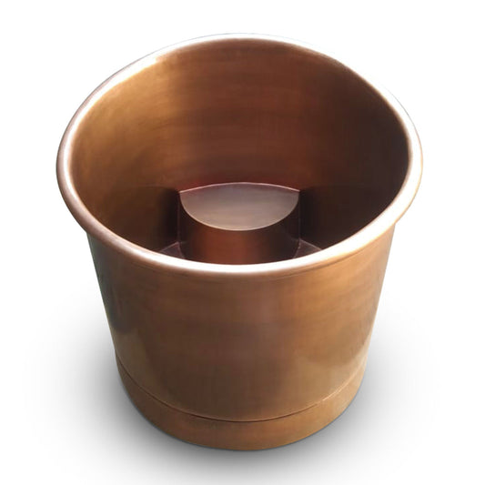 Antique Copper Japanese Soaking Bath (Cylindrical Shape)