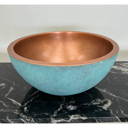 Verdigris Copper Round Bowl