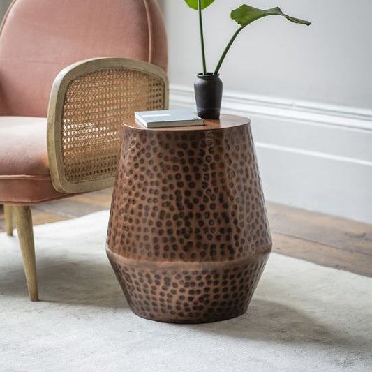 Pure Copper Side Table Hammered