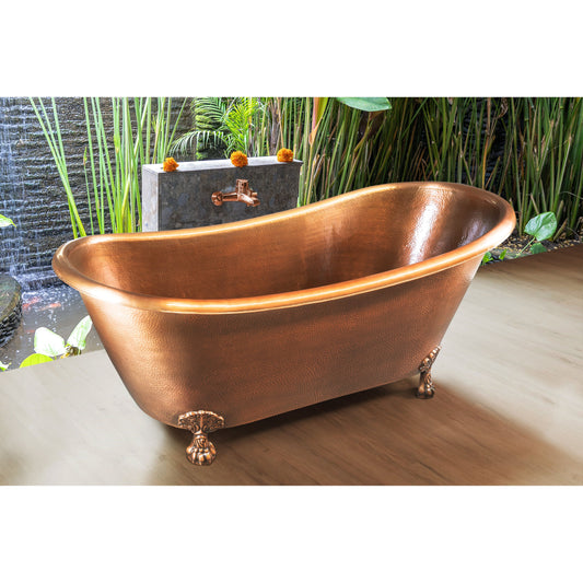 Hammered Double Slipper Claw Bath