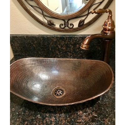 Copper Oval Bathroom Trough