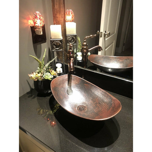 Copper Oval Bathroom Trough