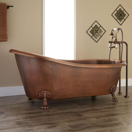 Hammered Clawfoot Single Slipper Bath