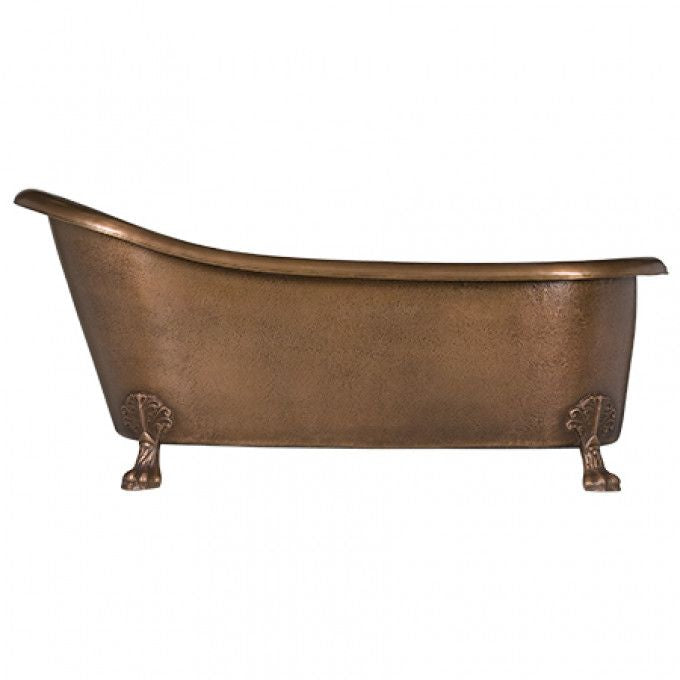 Hammered Clawfoot Single Slipper Bath