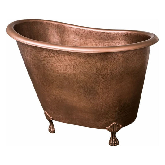 Antique Copper Hammered Japanese Soaking Claw Tub