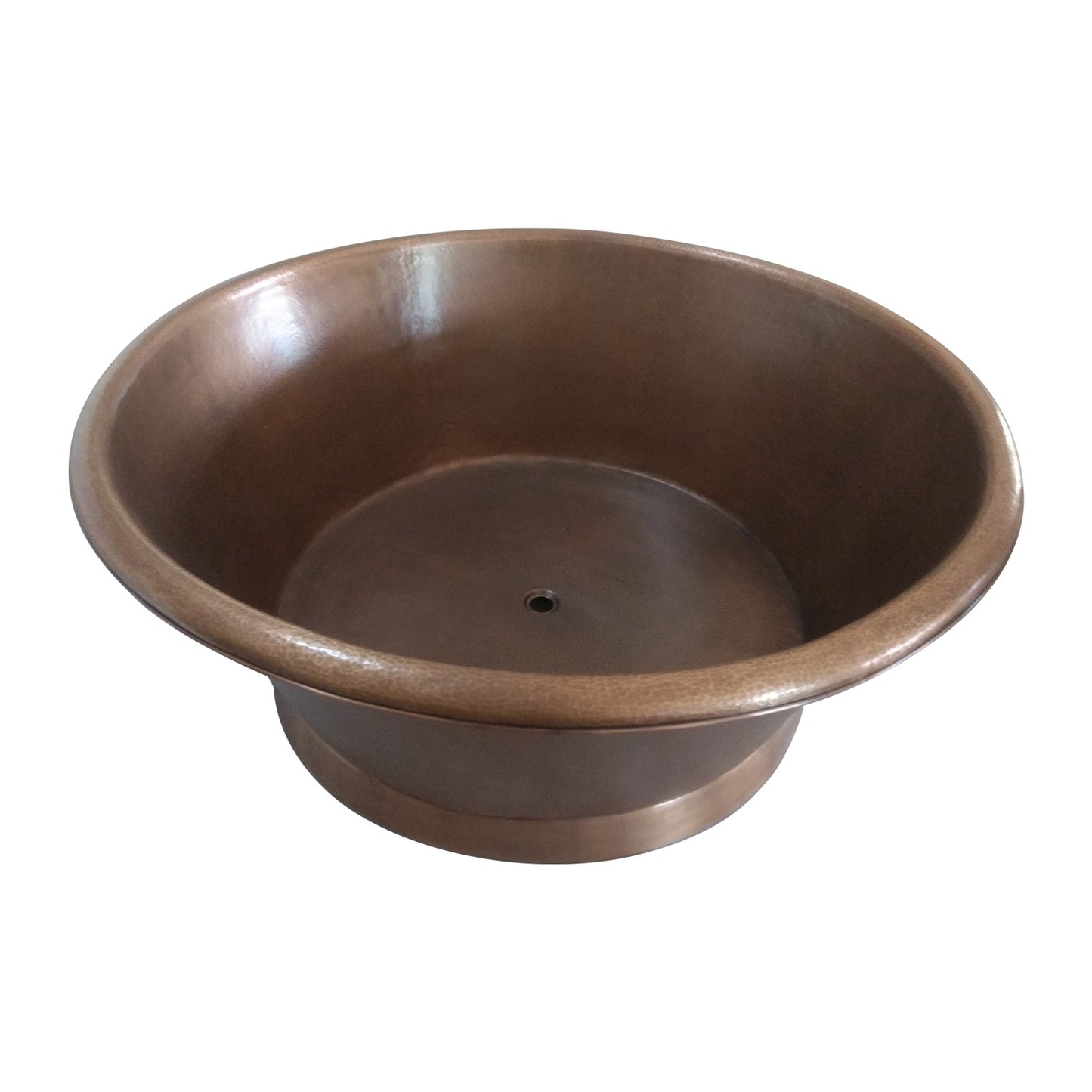 Antique Copper Hammered Round Bath