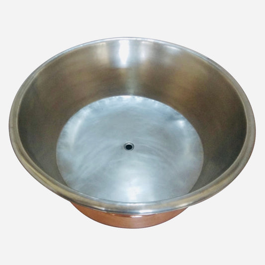 Polished Copper Internal Tin Round Bath