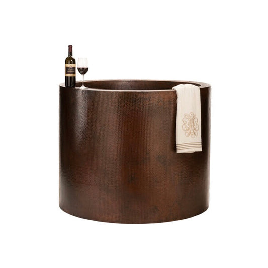 Dark Hammered Copper Japanese Soaking Tub