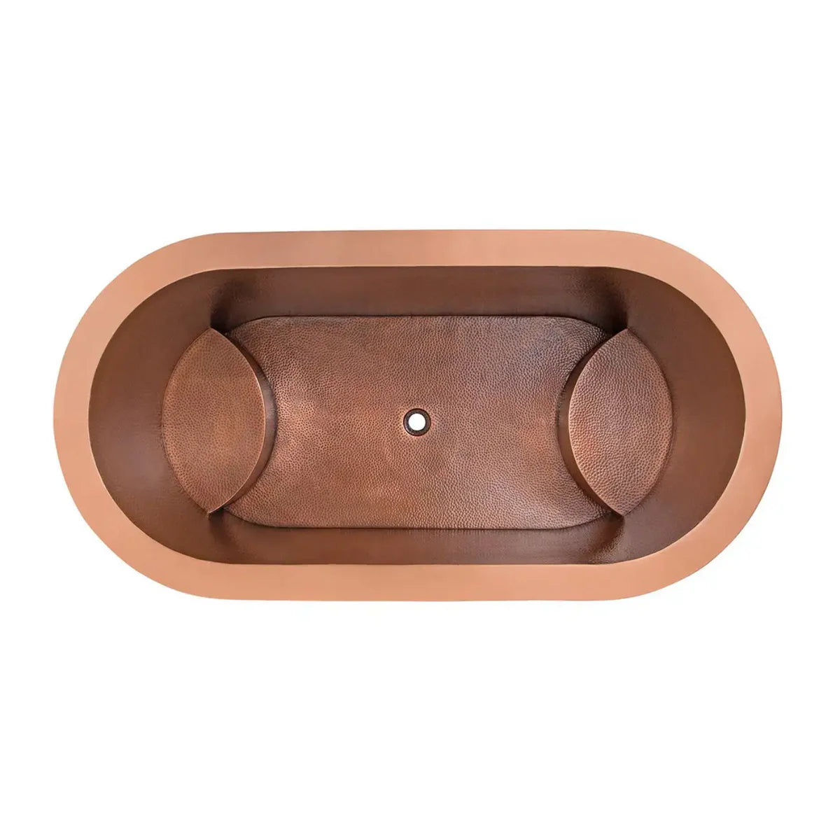 Verdigris/Antique Copper Hammered Double Wall Oval Japanese Soaking Tub