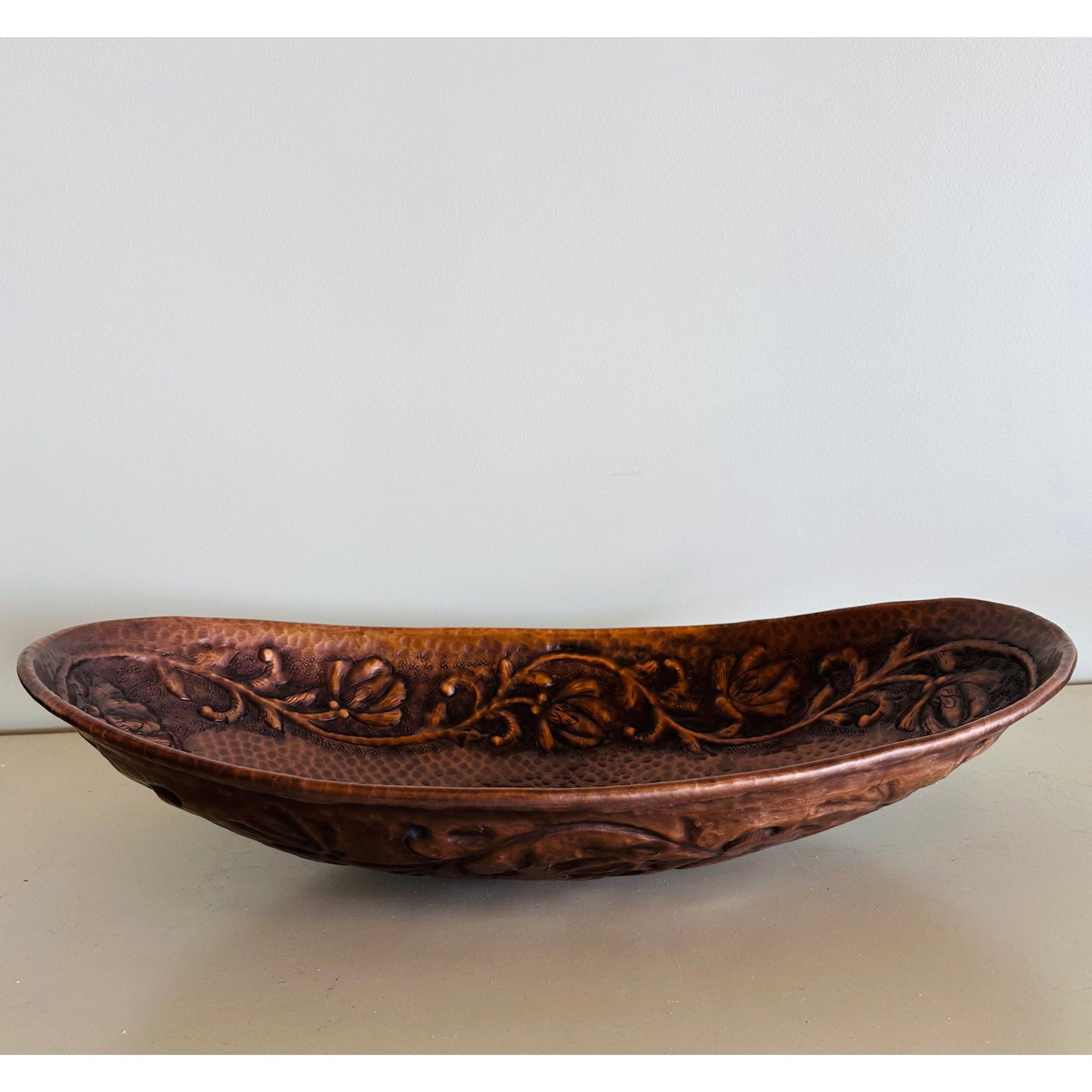 Floral Oval Copper Bathroom Trough