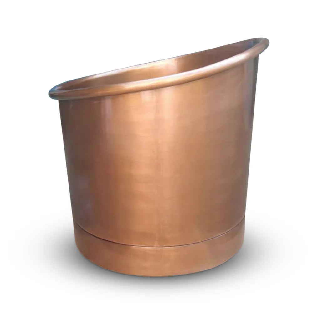 Antique Copper Japanese Soaking Bath (Cylindrical Shape)
