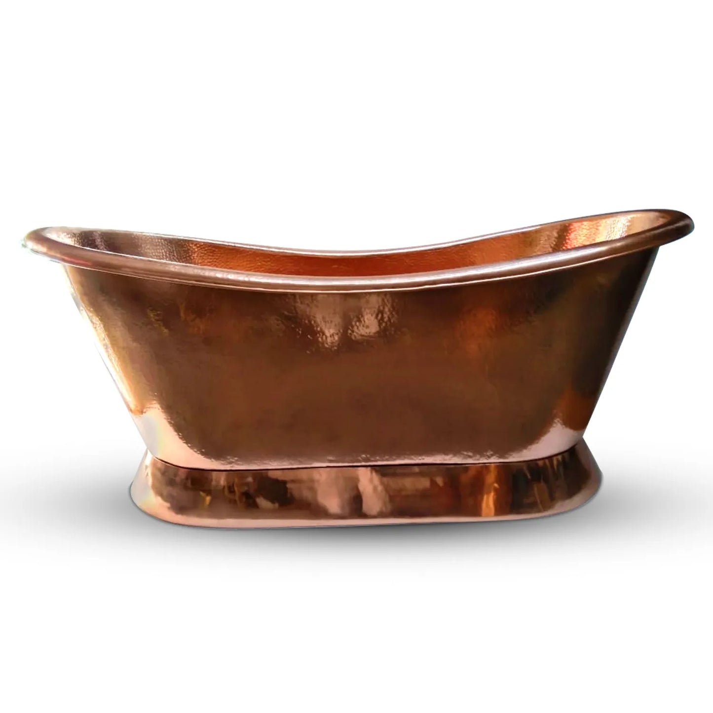 Sloped Base Shiny Hammered Polished Bath