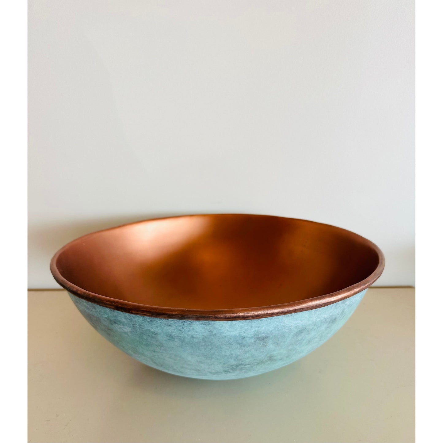 Rustic Verdigris Copper Bowl