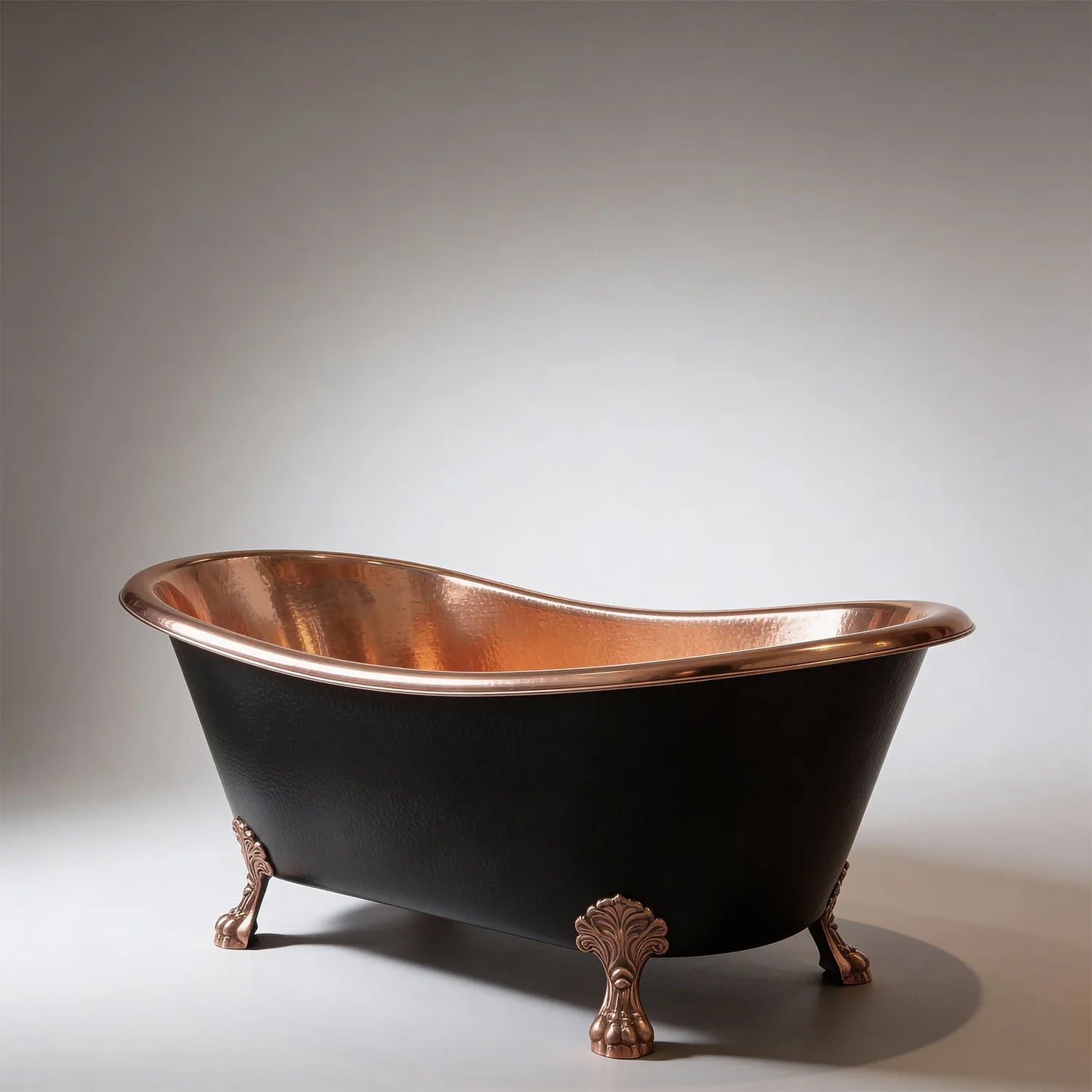 Matt Black/Shiny Copper Double Clawfoot Bath