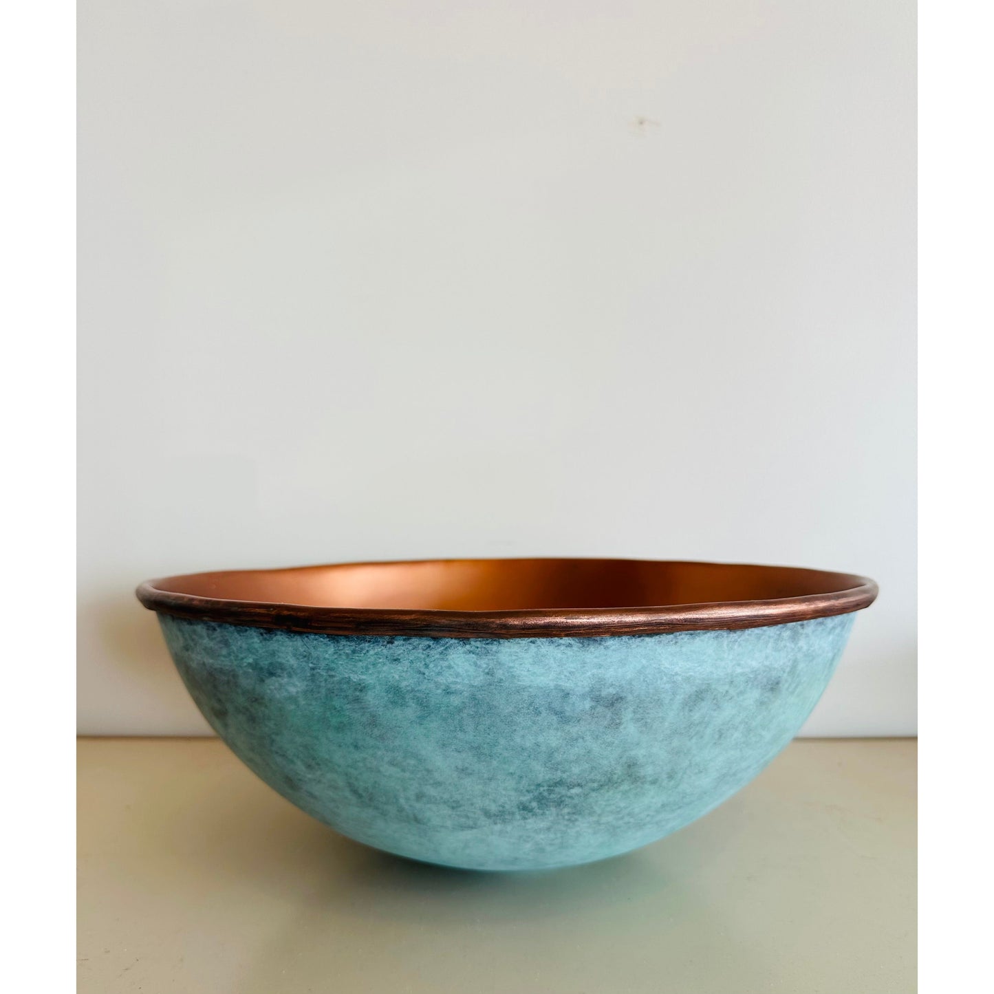 Rustic Verdigris Copper Bowl