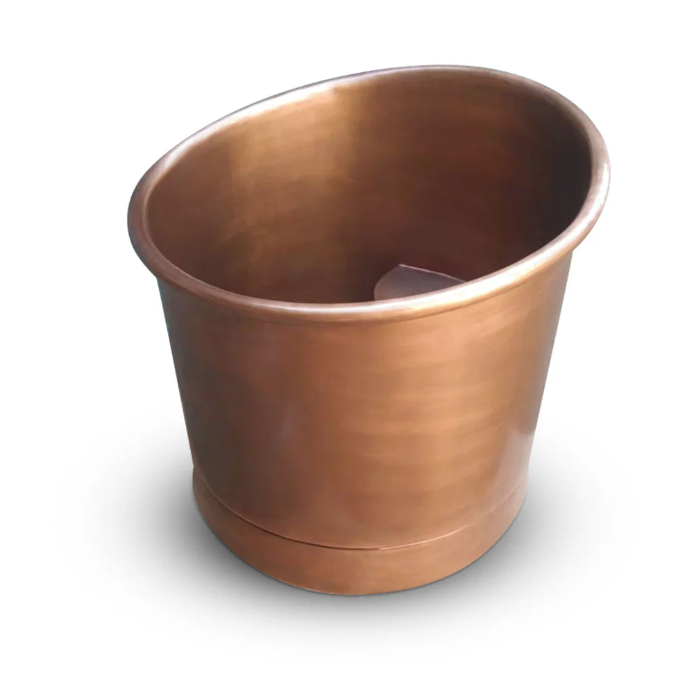 Antique Copper Japanese Soaking Bath (Cylindrical Shape)