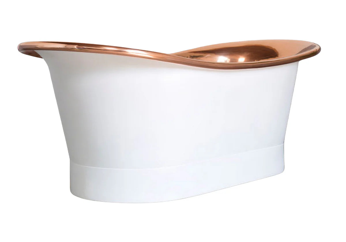 Modern White & Ching Copper Soaking Bath