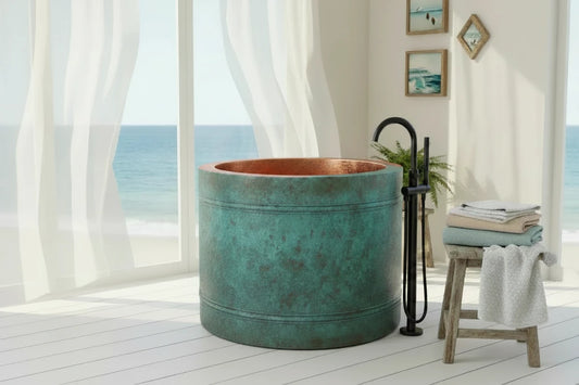 Japanese Inspired Verdigris/Antique Copper Harmony Tub
