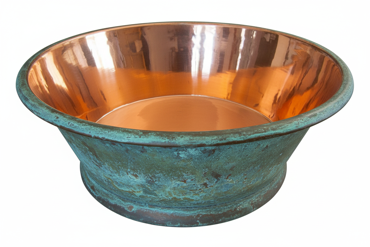 Verdigris/Copper Shiny Round Polished Bath