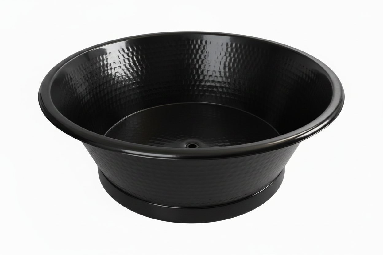 Copper Black Hammered Round Bath