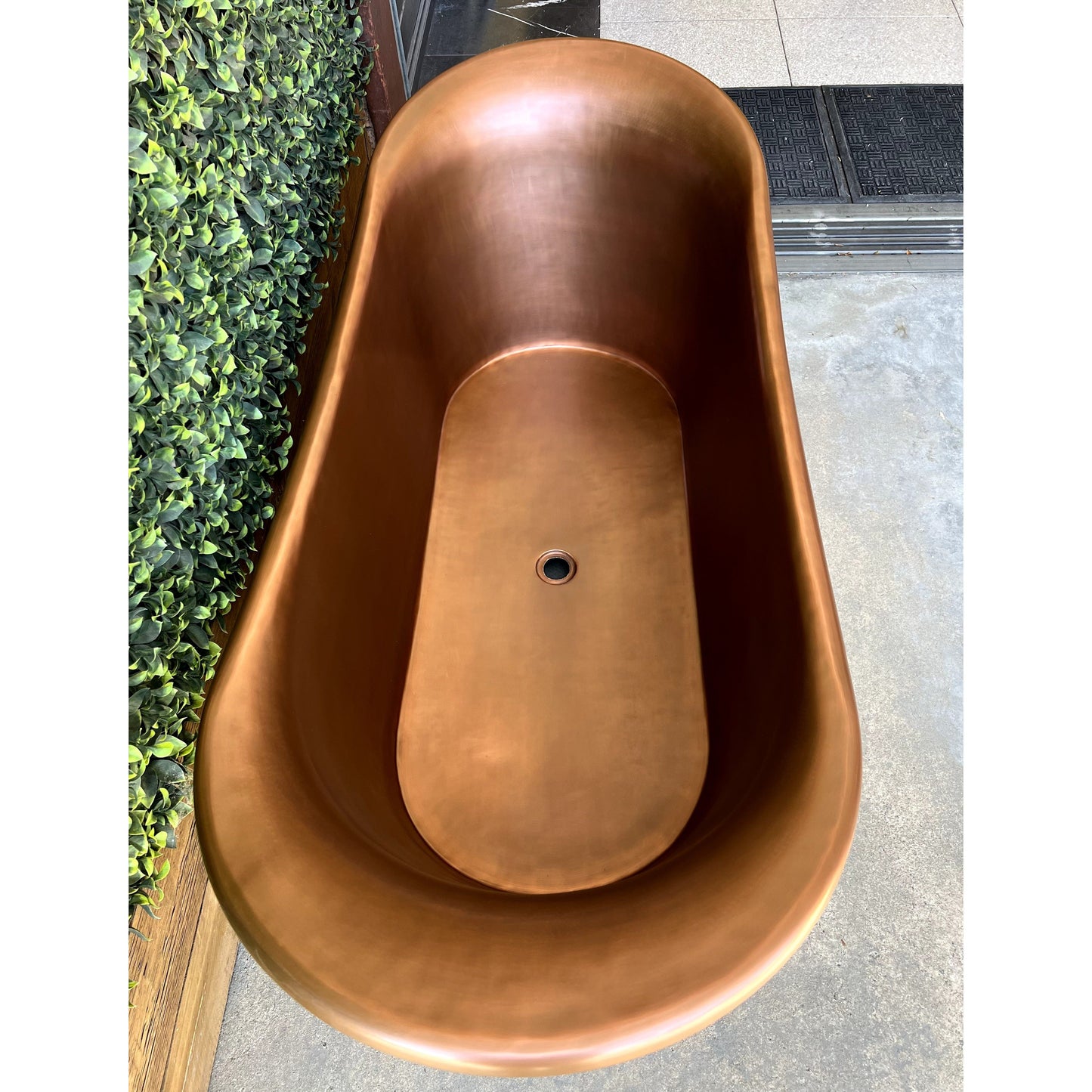 Light Antique Plain Copper Bath