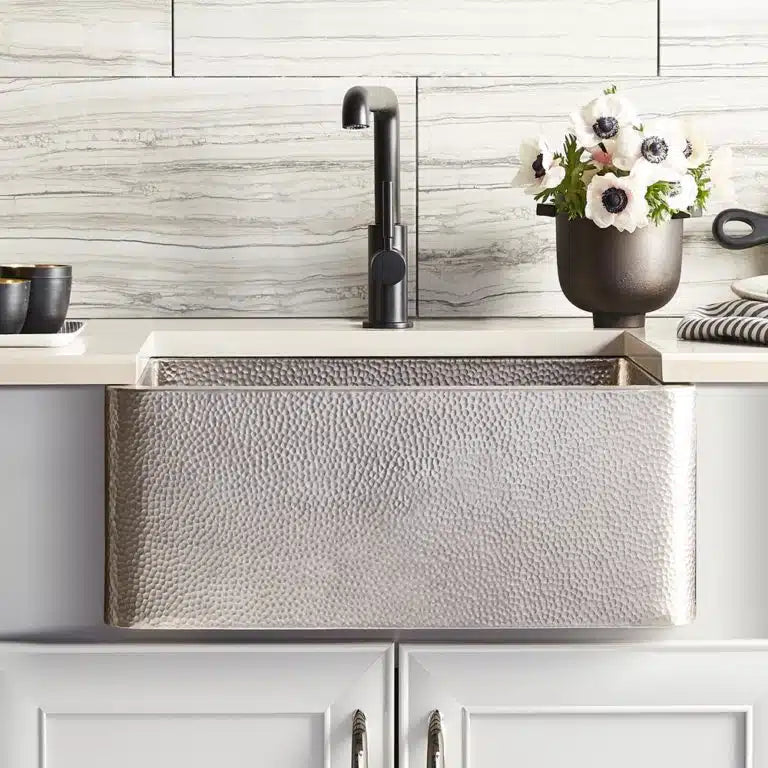 Copper Farmhouse Sink Small Brushed Nickel