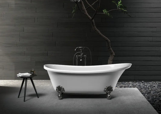 Single Slipper Acrylic Freestanding Bath - Matte White