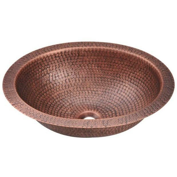 Copper Hammered Round Drop In Bowl