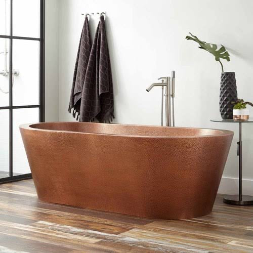 Double Flat Edged Hammered Bath