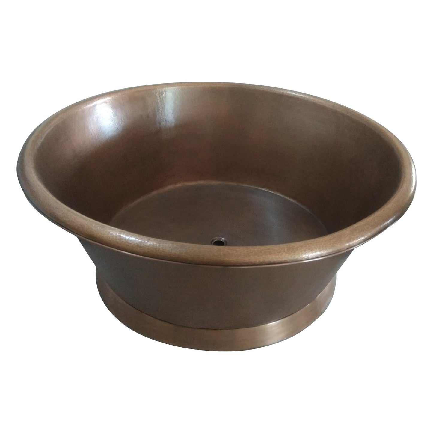 Antique Copper Hammered Round Bath