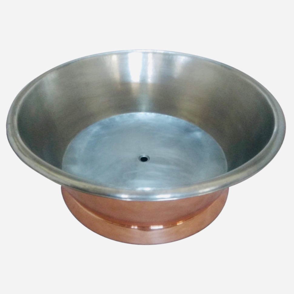 Polished Copper Internal Tin Round Bath