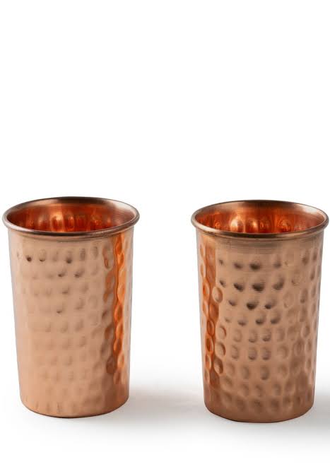 Pure Copper Water Glass Hammered