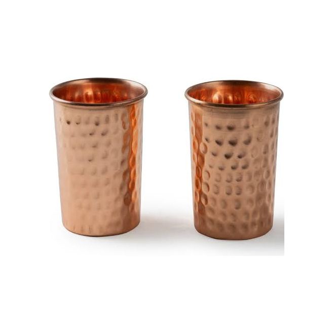 Pure Copper Water Glass Hammered