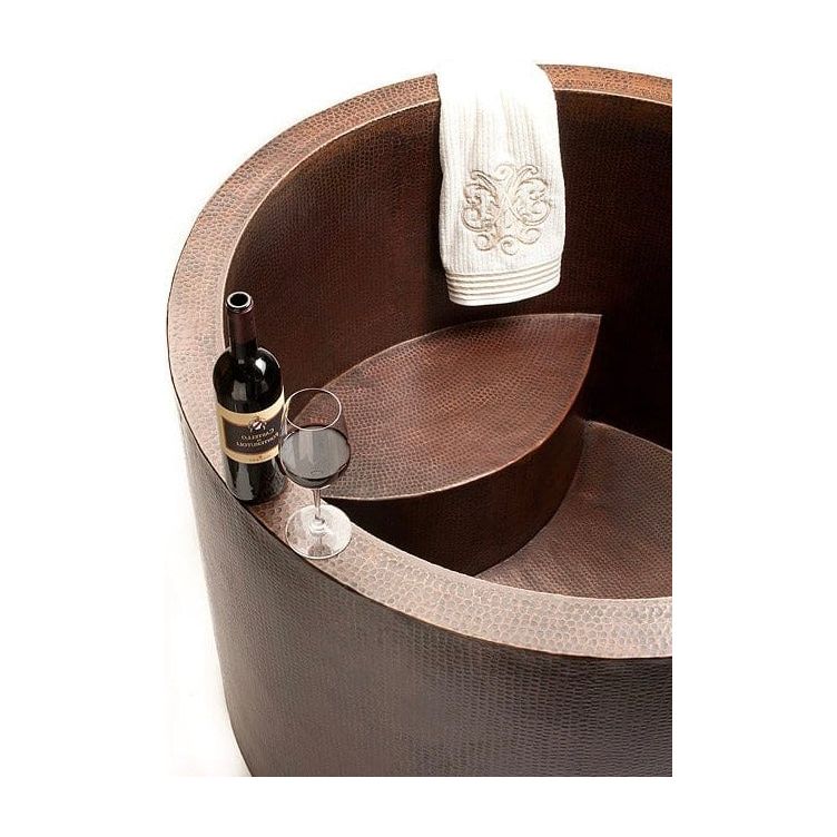 Dark Hammered Copper Japanese Soaking Tub