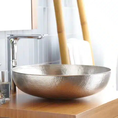 Copper Hammered Top Mount Bowl Brushed Nickel
