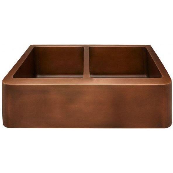 Copper Double Bowl Farmhouse Sink