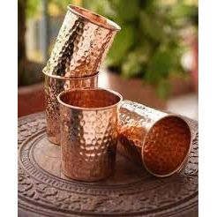 Pure Copper Water Glass Hammered