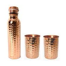 Pure Copper Water Glass Hammered