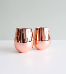 Pure Copper Wine Glass Stemless Smooth